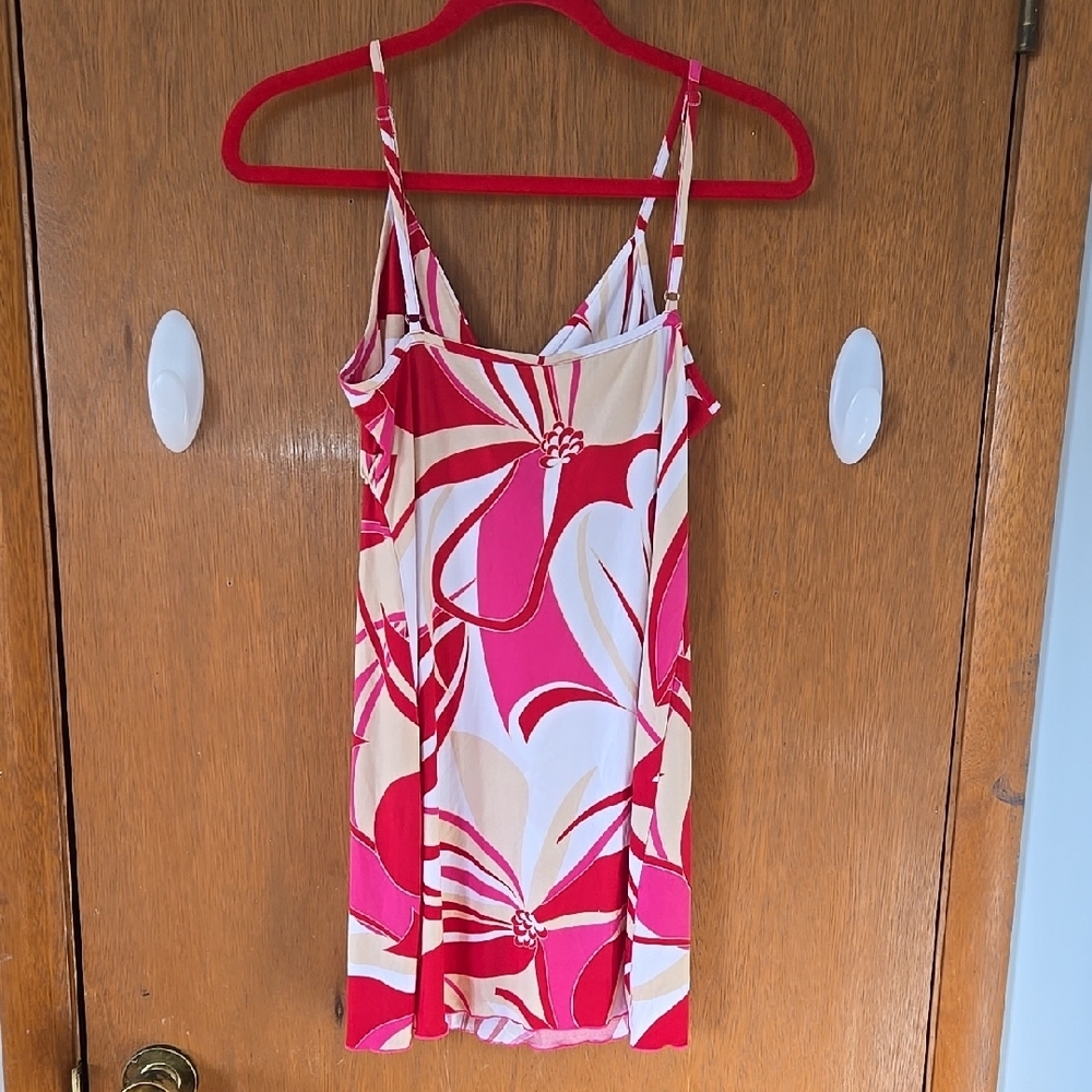 Ambrielle Pink and Red Sundress Sleeveless Spaghetti Strap Resort Wear - Picture 4 of 4